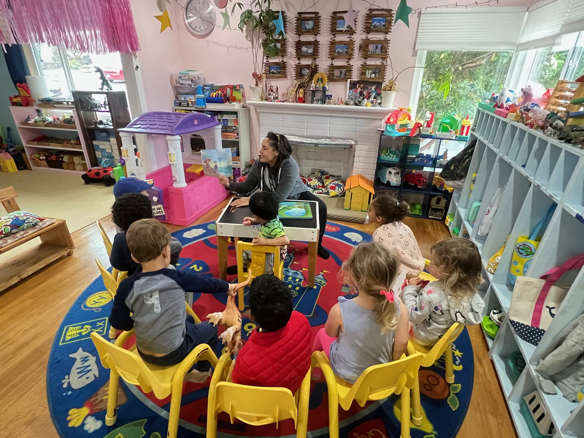 Children painting and learning together